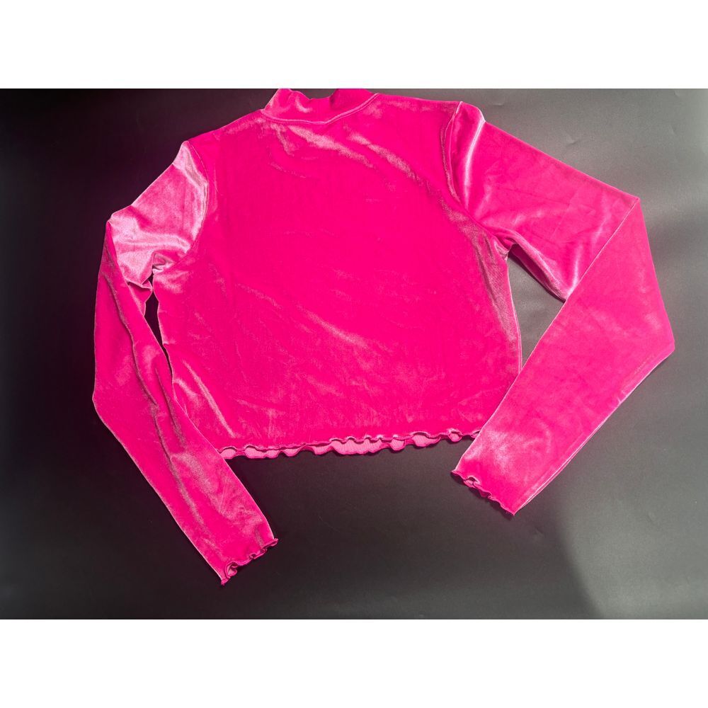 BP NWOT Women Cropped Velour Sleeve Top in Pink Size XL - Picture 2 of 4